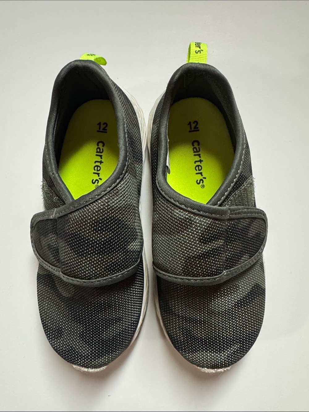 Carter's Toddler Lorena Camo Athletic Sneakers Slip On Shoes - Size 12